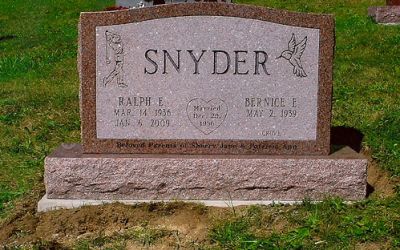 An upright headstone designed by from Mayes Memorials in State College, PA 